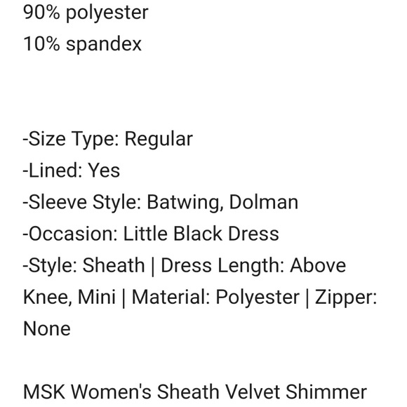 🎀Clearance🎀 NWT MSK CHIFFON Dollman sleeveless slinky dress. CHIFFON caplet. - Picture 3 of 5